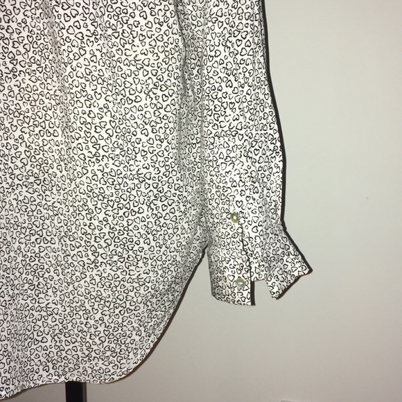 JANE and DELANCEY HEART PRINT RAYON BLOUSE - Picture 6 of 8